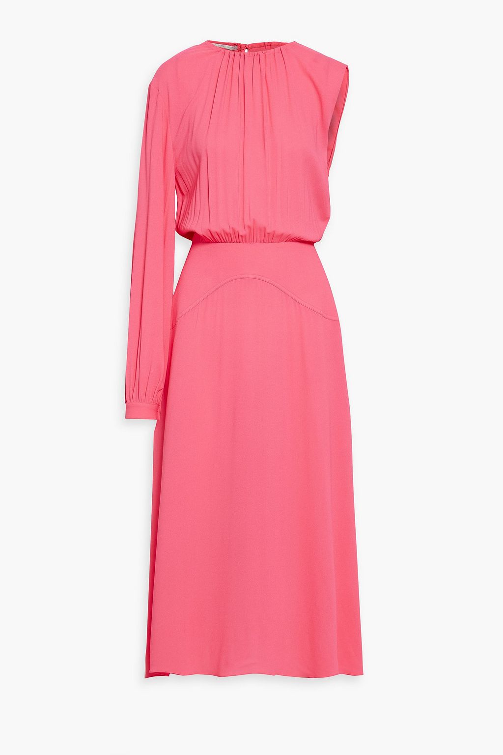 STELLA MCCARTNEY One-sleeve gathered stretch-crepe midi dress