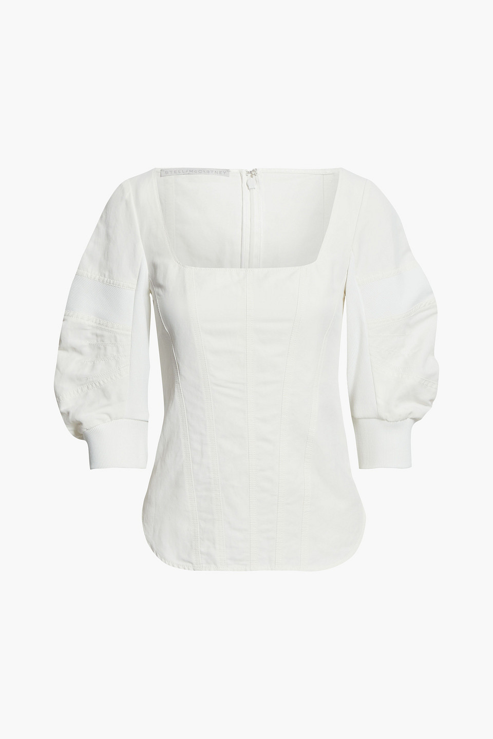 Stella Mccartney Knit-paneled Twill Top In White