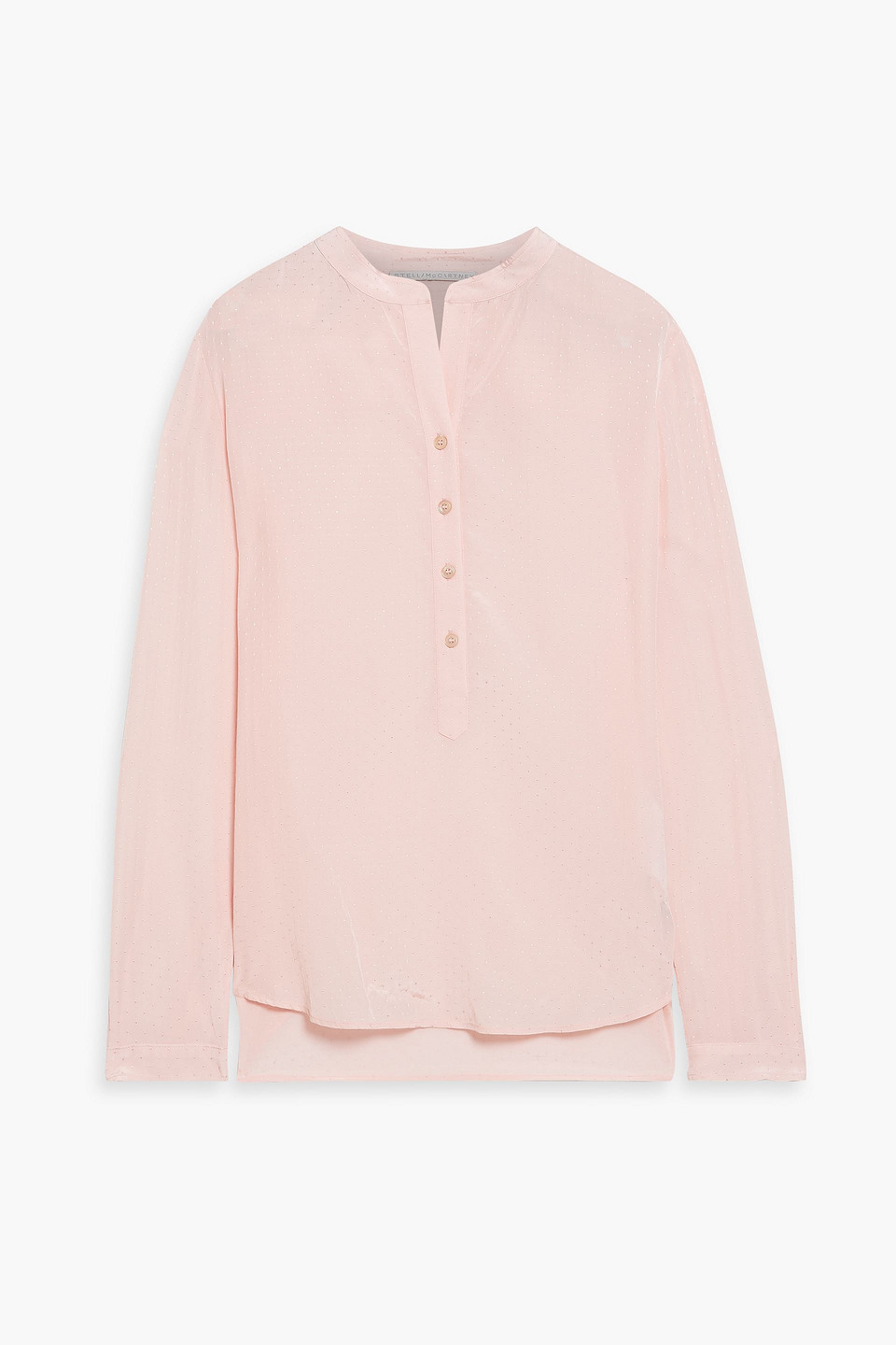 Stella Mccartney Swiss-dot Crepe De Chine Shirt In Baby Pink