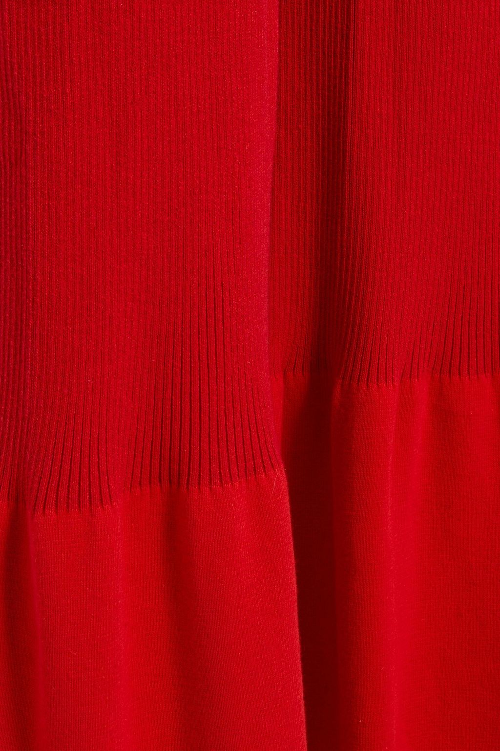 STELLA MCCARTNEY Ruffled ribbed cotton-blend wide-leg pants
