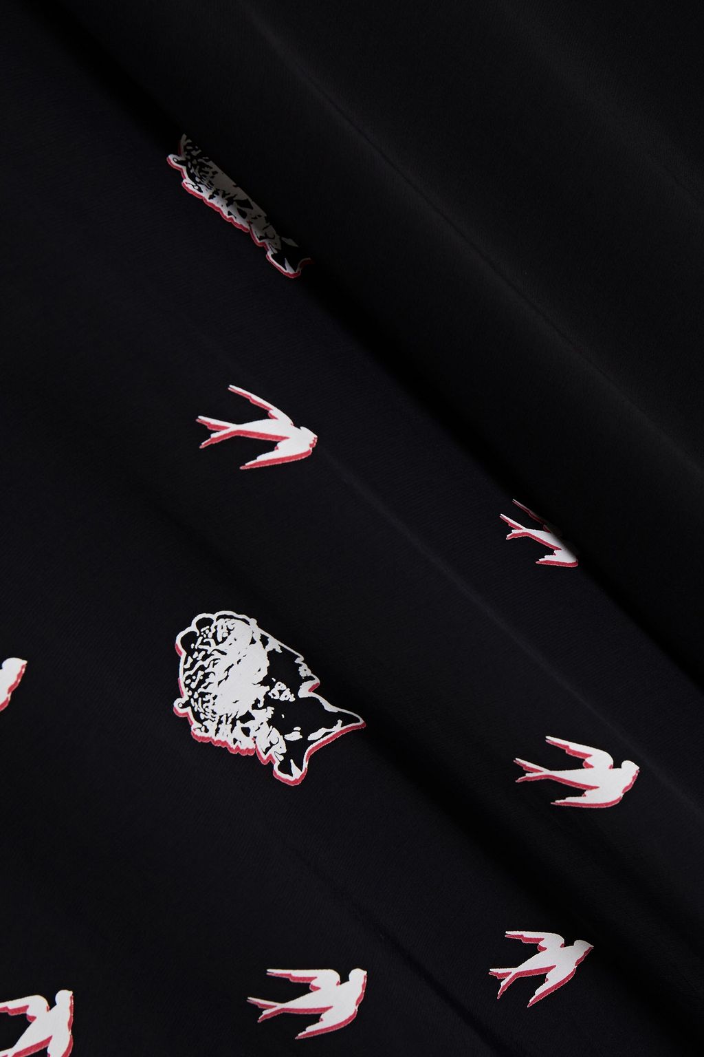 MCQ ALEXANDER MCQUEEN Paneled printed crepe de chine midi dress
