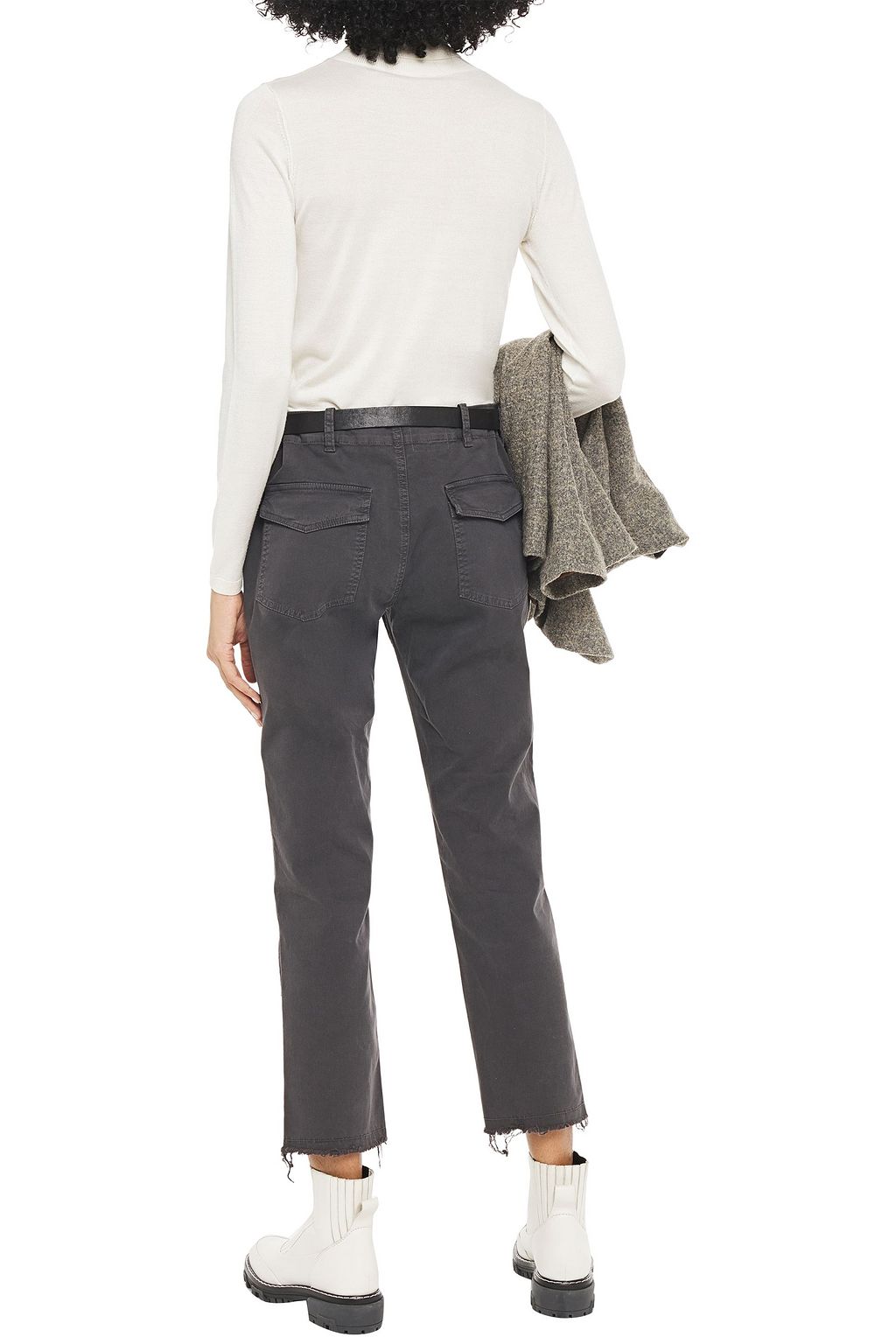 NILI LOTAN Jenna cropped stretch-cotton twill slim-leg pants