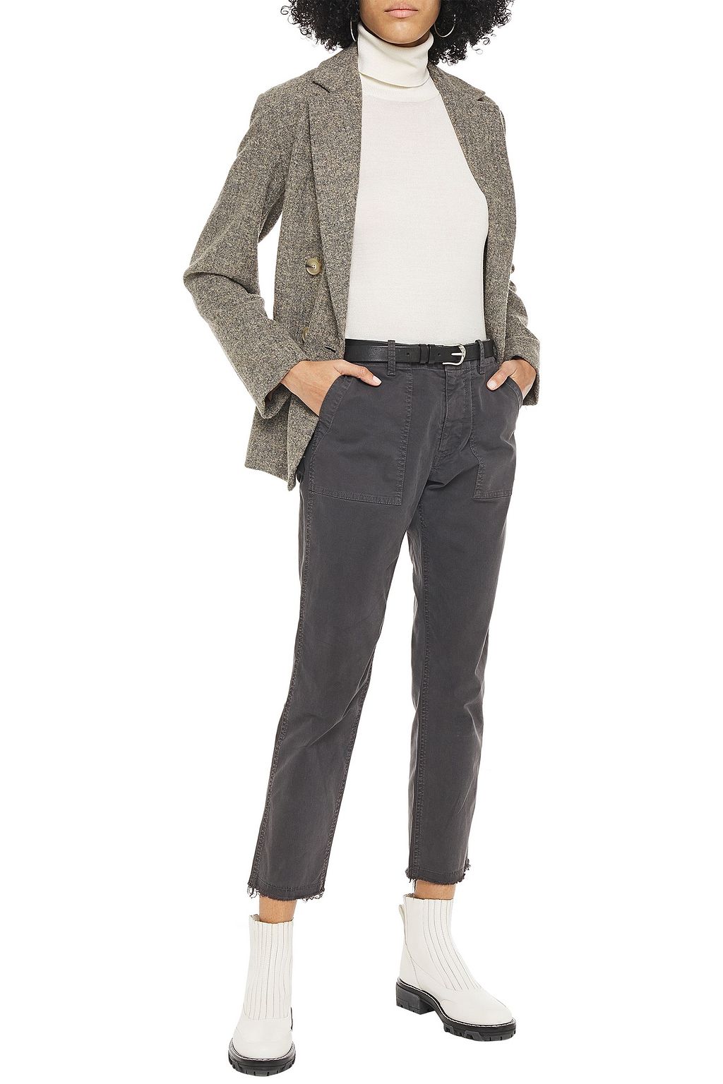 NILI LOTAN Jenna cropped stretch-cotton twill slim-leg pants