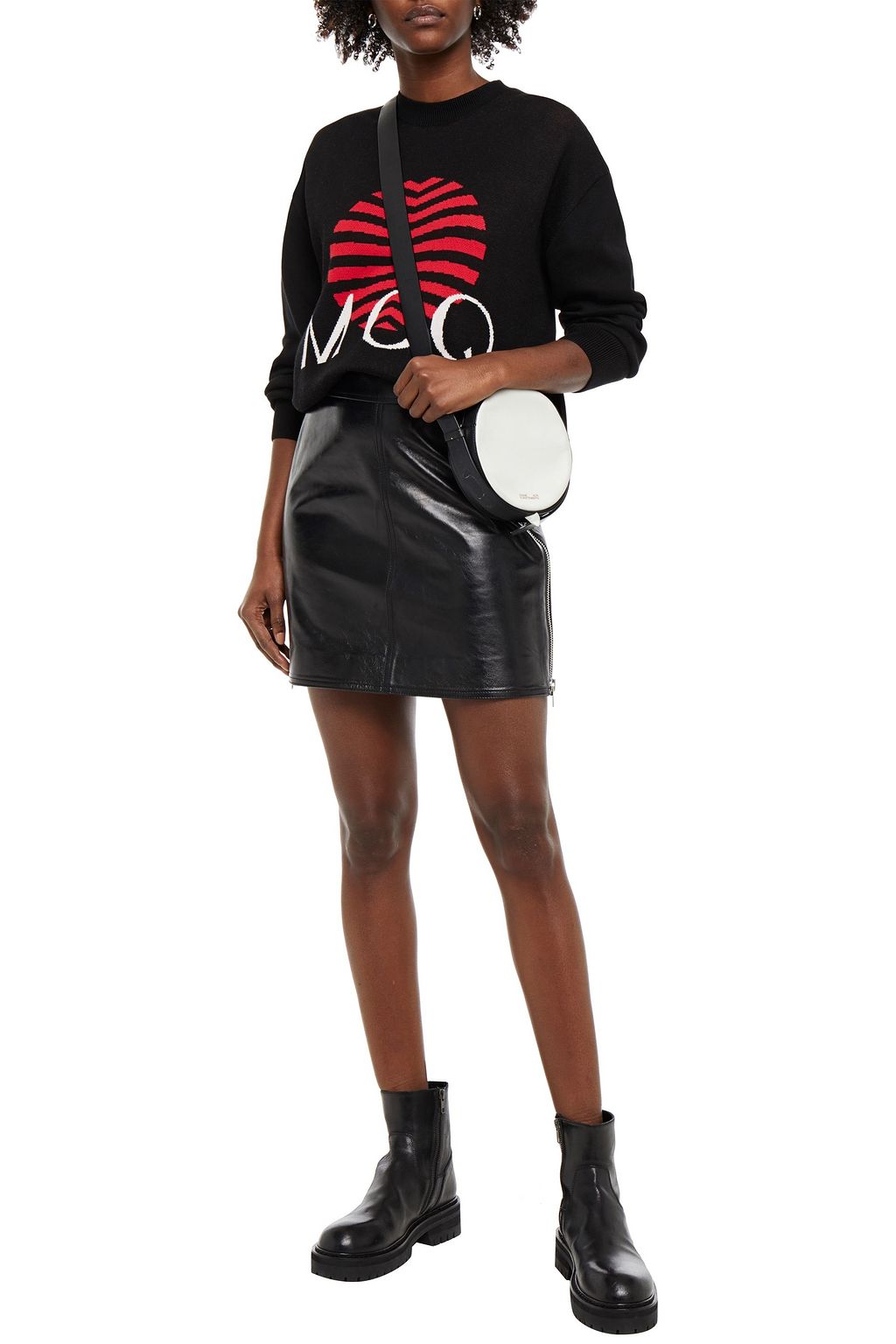 MCQ ALEXANDER MCQUEEN Zip-detailed leather mini skirt