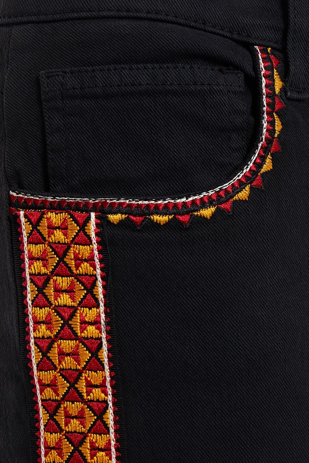 ETRO جينز بقصّة كيك فلير مرتفع الخصر ومطرّز