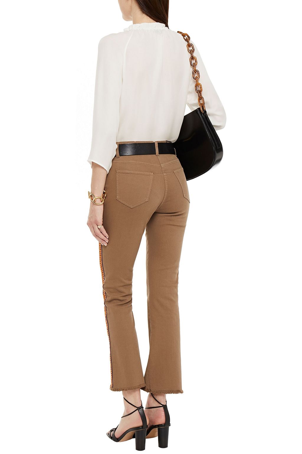 ETRO Embroidered high-rise kick-flare jeans