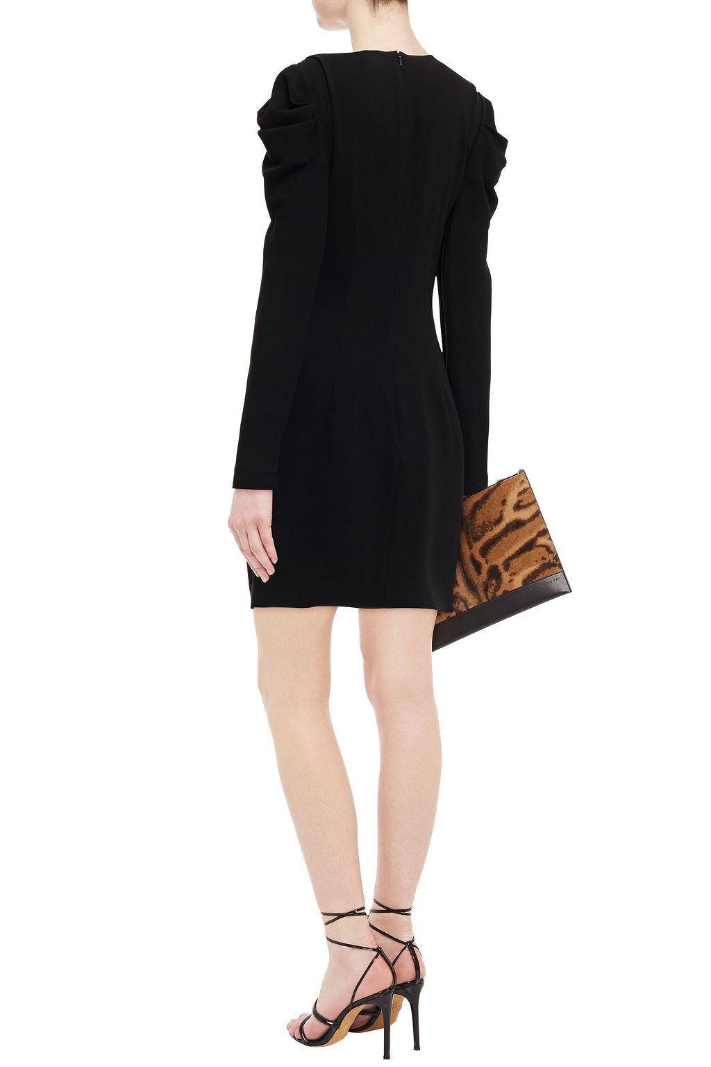 SIMKHAI Ring-embellished ruched crepe mini dress