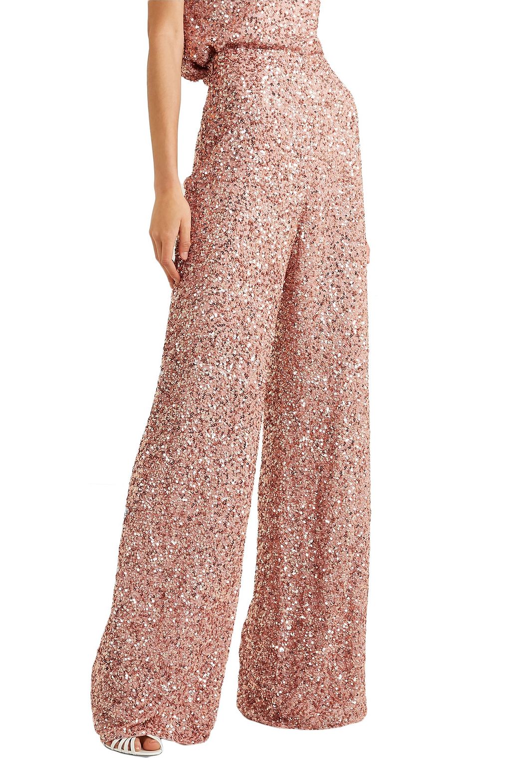 JENNY PACKHAM Sequined chiffon wide-leg pants
