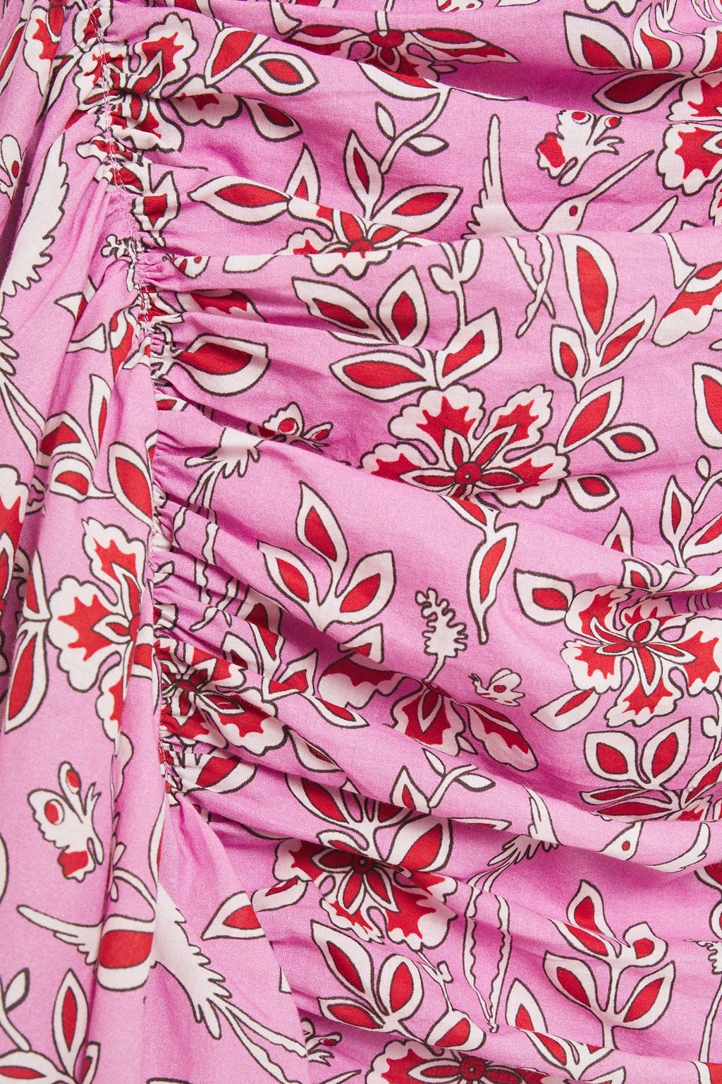 RHODE Piper gathered printed cotton mini dress