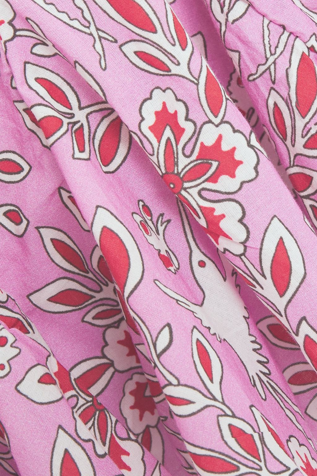 RHODE Rosie printed cotton-poplin mini wrap dress