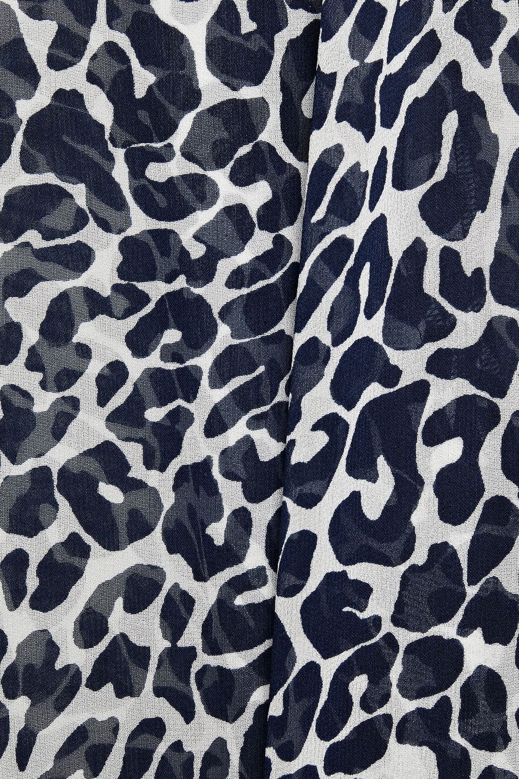 TORY BURCH Cabana embellished leopard-print silk-georgette coverup
