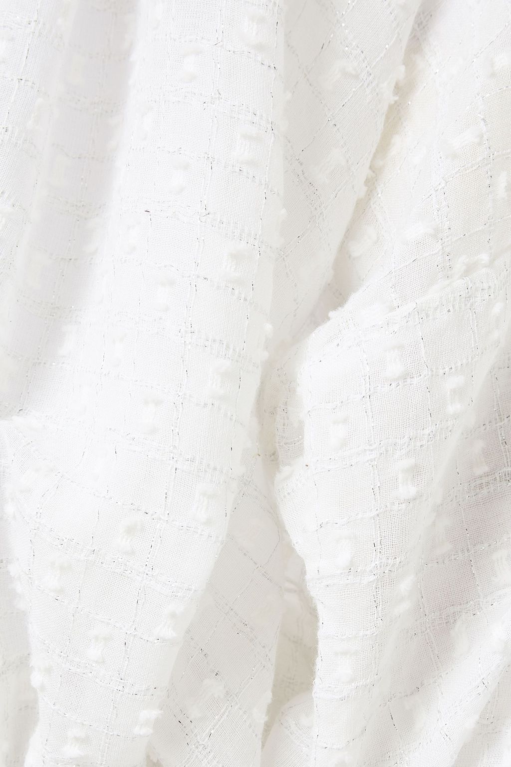 RHODE Helene metallic fil coupé cotton-blend blouse