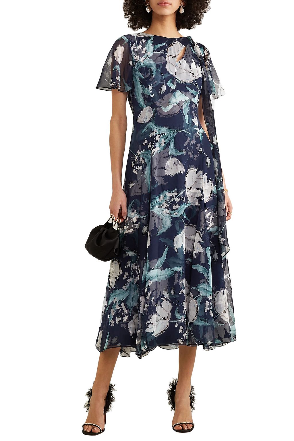 ERDEM Kirstie floral-print silk-voile midi dress