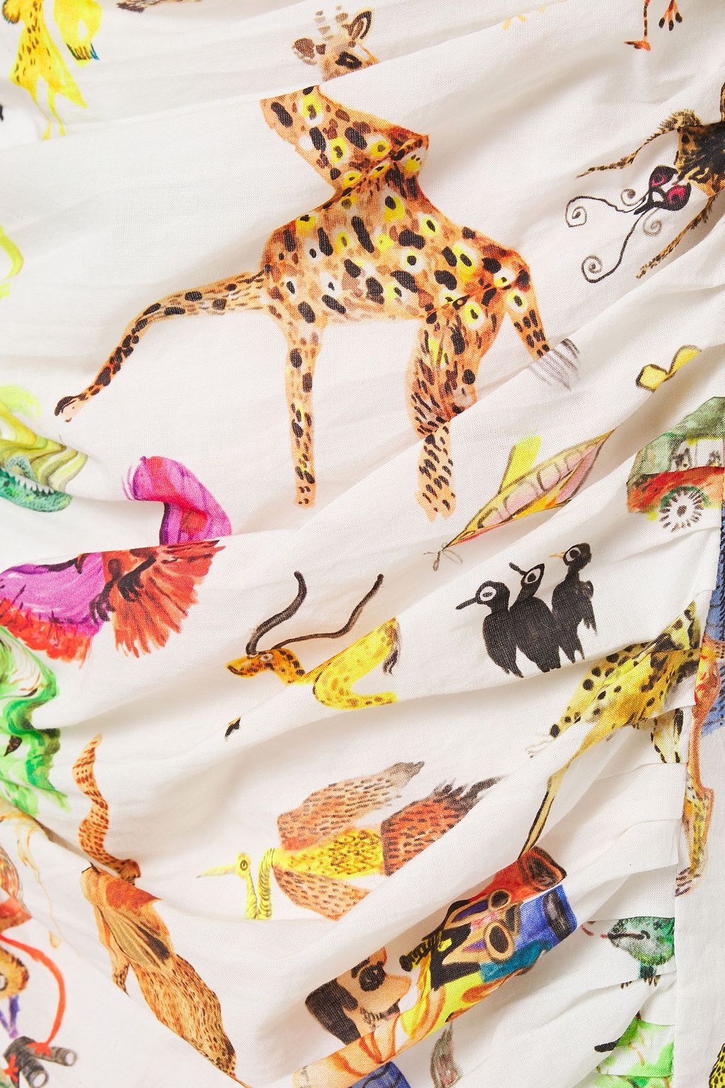 RHODE Piper gathered printed cotton mini dress