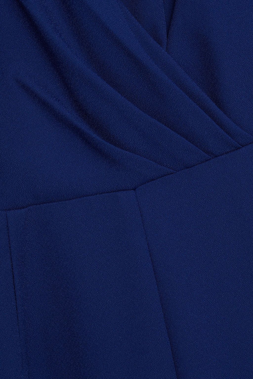 ML MONIQUE LHUILLIER Wrap-effect pleated crepe jumpsuit