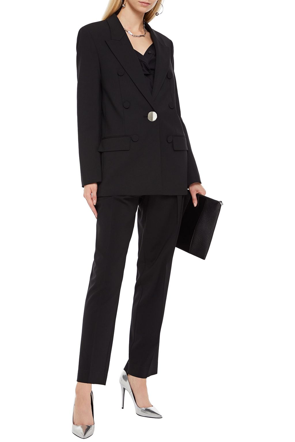 ALEXANDER WANG Button-embellished twill blazer