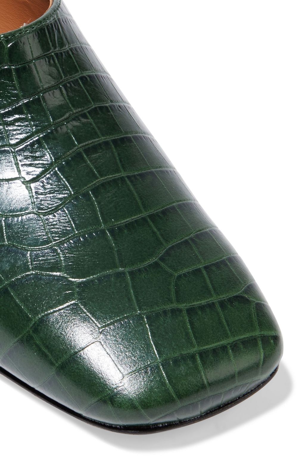 ATP ATELIER Tasso croc-effect leather mules