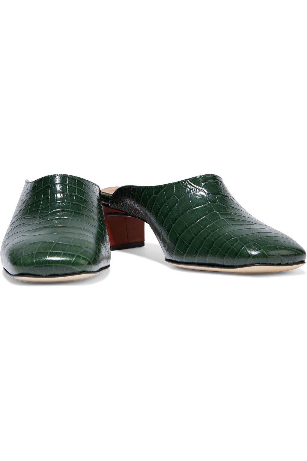 ATP ATELIER Tasso croc-effect leather mules