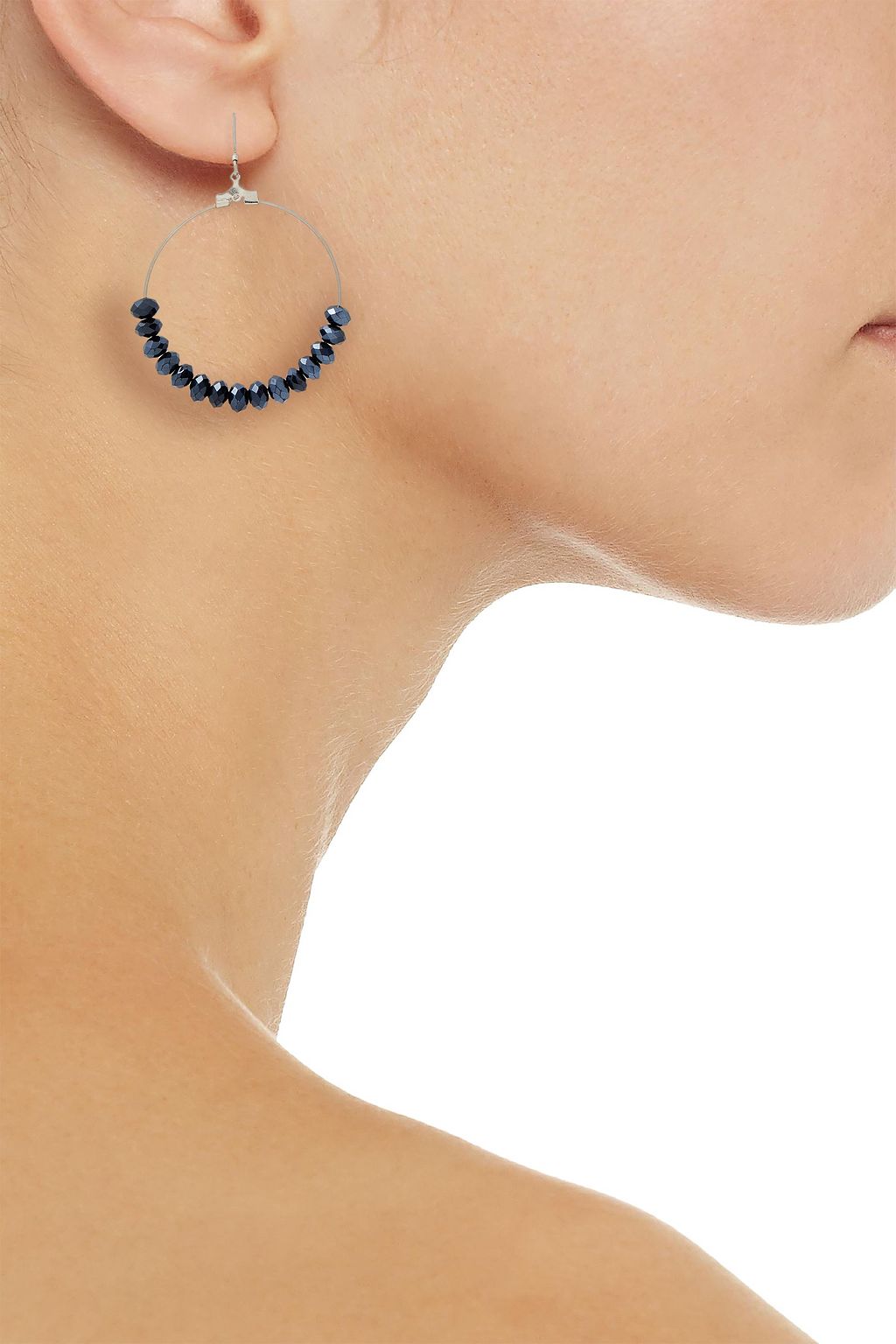 KENNETH JAY LANE Silver-tone crystal earrings