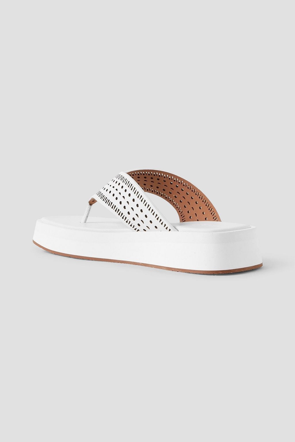 ALAÏA 40 Zehensandalen aus lasergeschnittenem Leder mit Plateau
