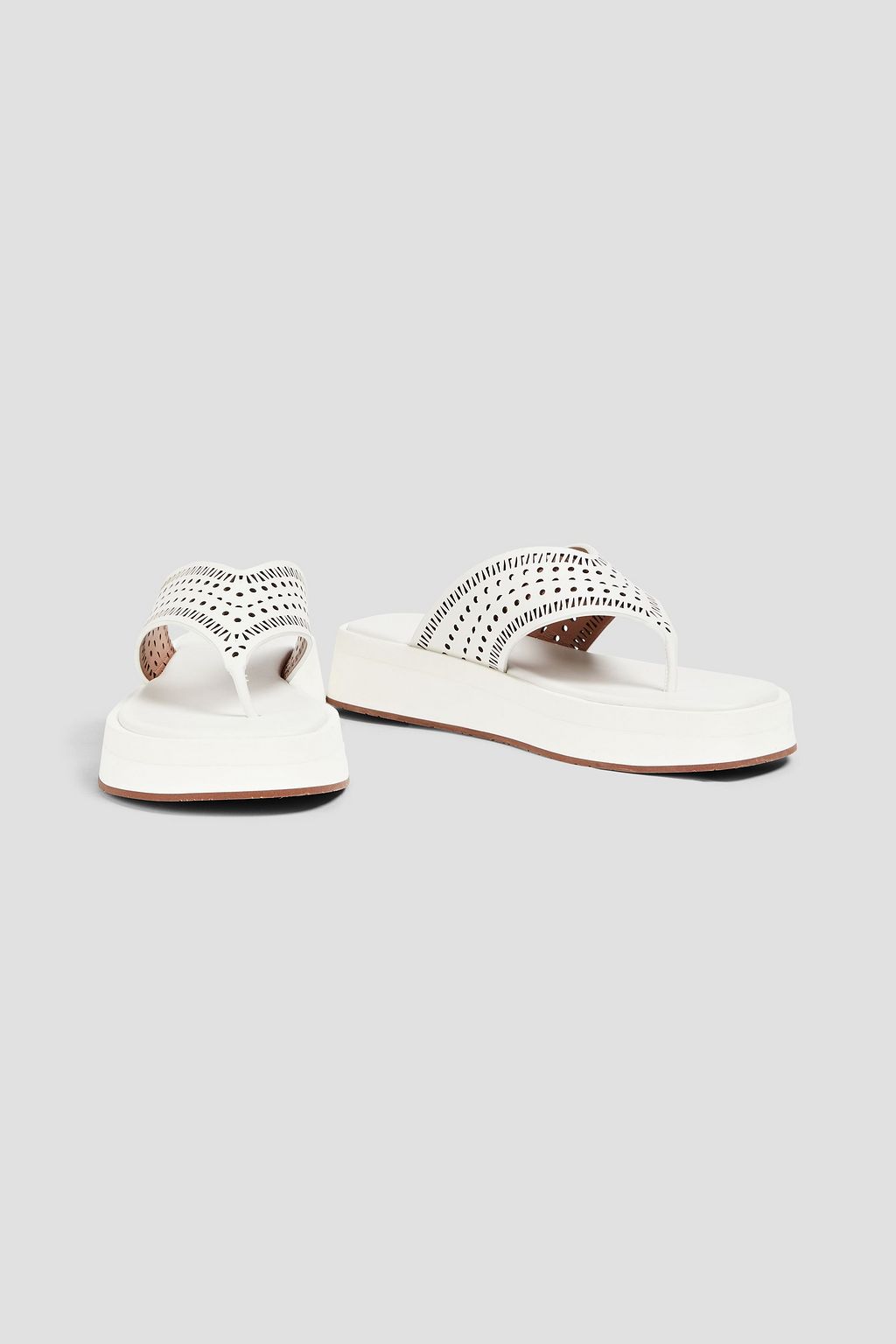 ALAÏA 40 Zehensandalen aus lasergeschnittenem Leder mit Plateau