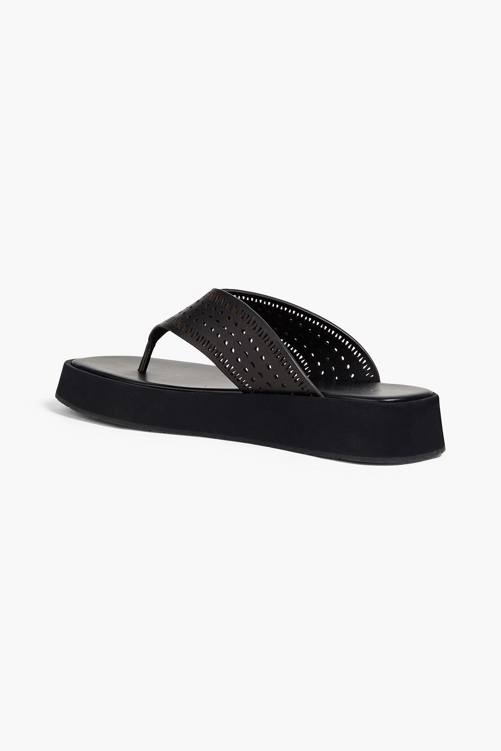 ALAÏA 40 laser-cut leather platform flip flops