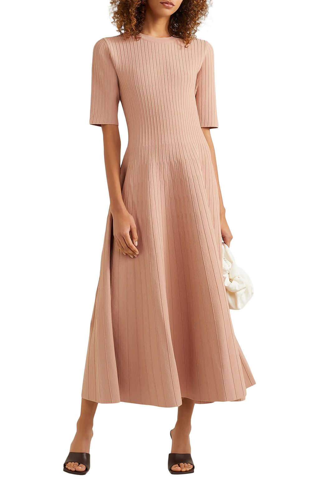 CASASOLA Ribbed stretch-knit midi dress
