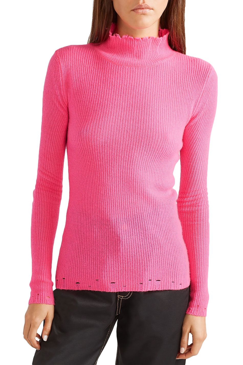 bright pink turtleneck