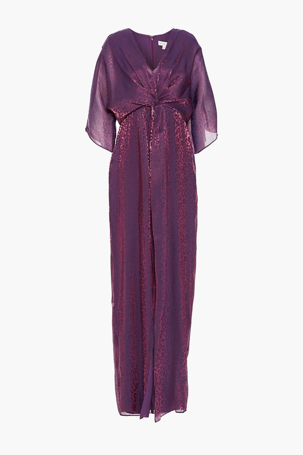 RACHEL ZOE Twist front metallic leopard jacquard maxi dress THE