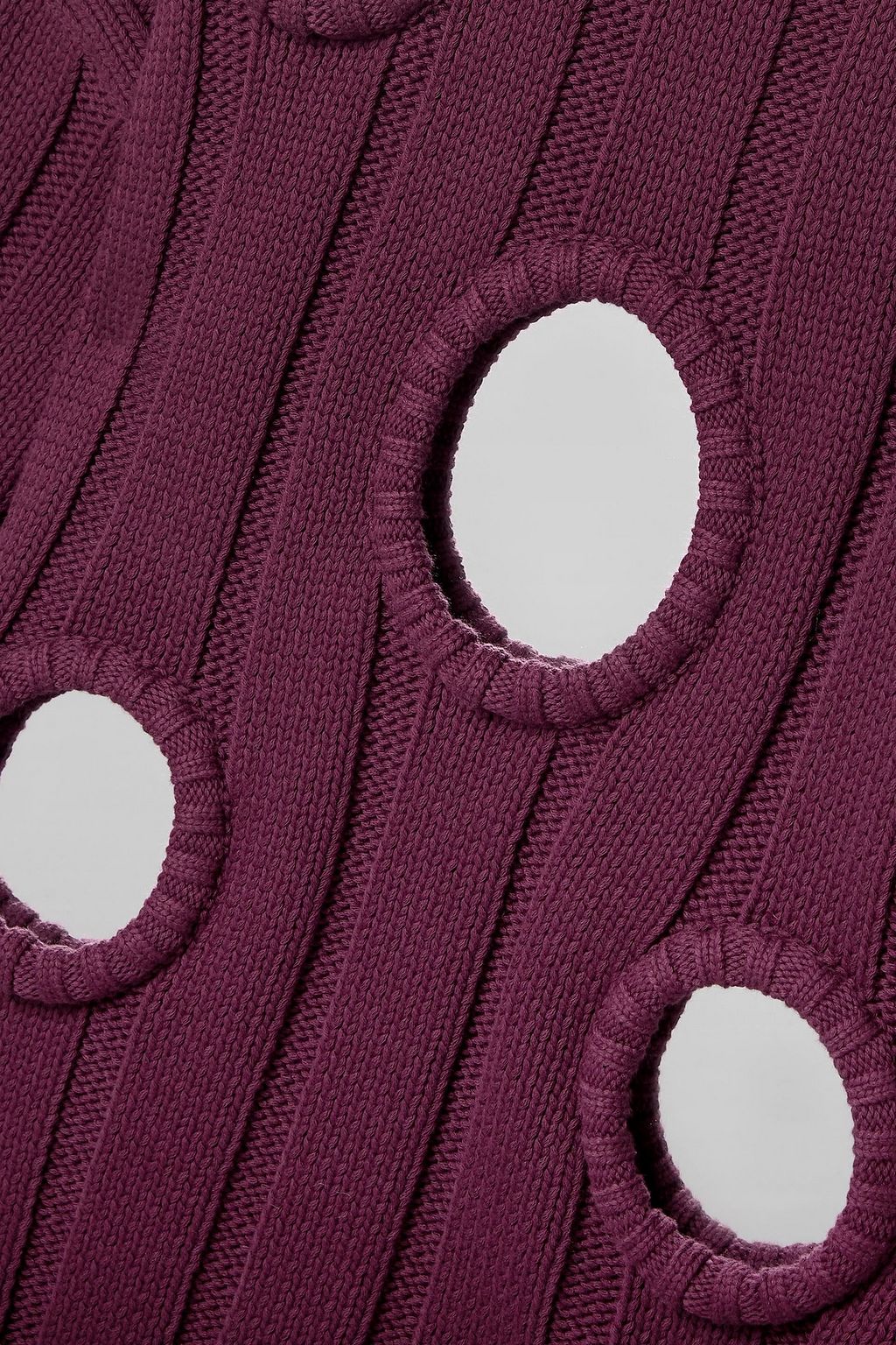 AREA Embellished ribbed cotton-blend turtleneck sweater