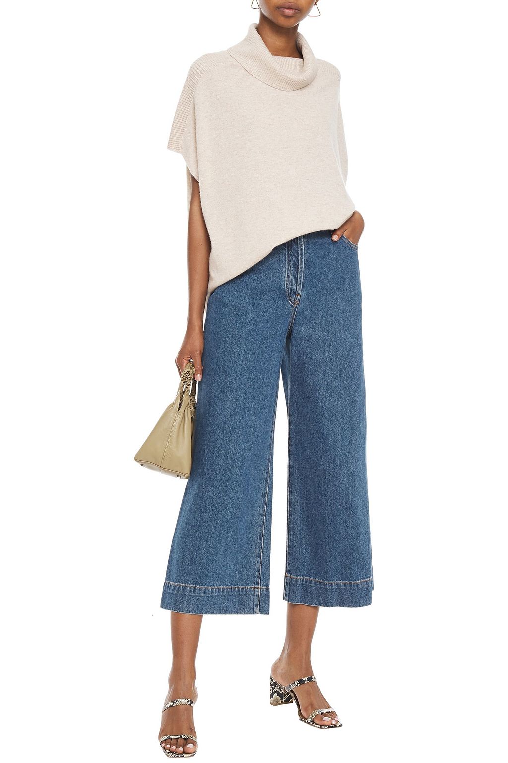 THE ROW Edna cropped high-rise wide-leg jeans