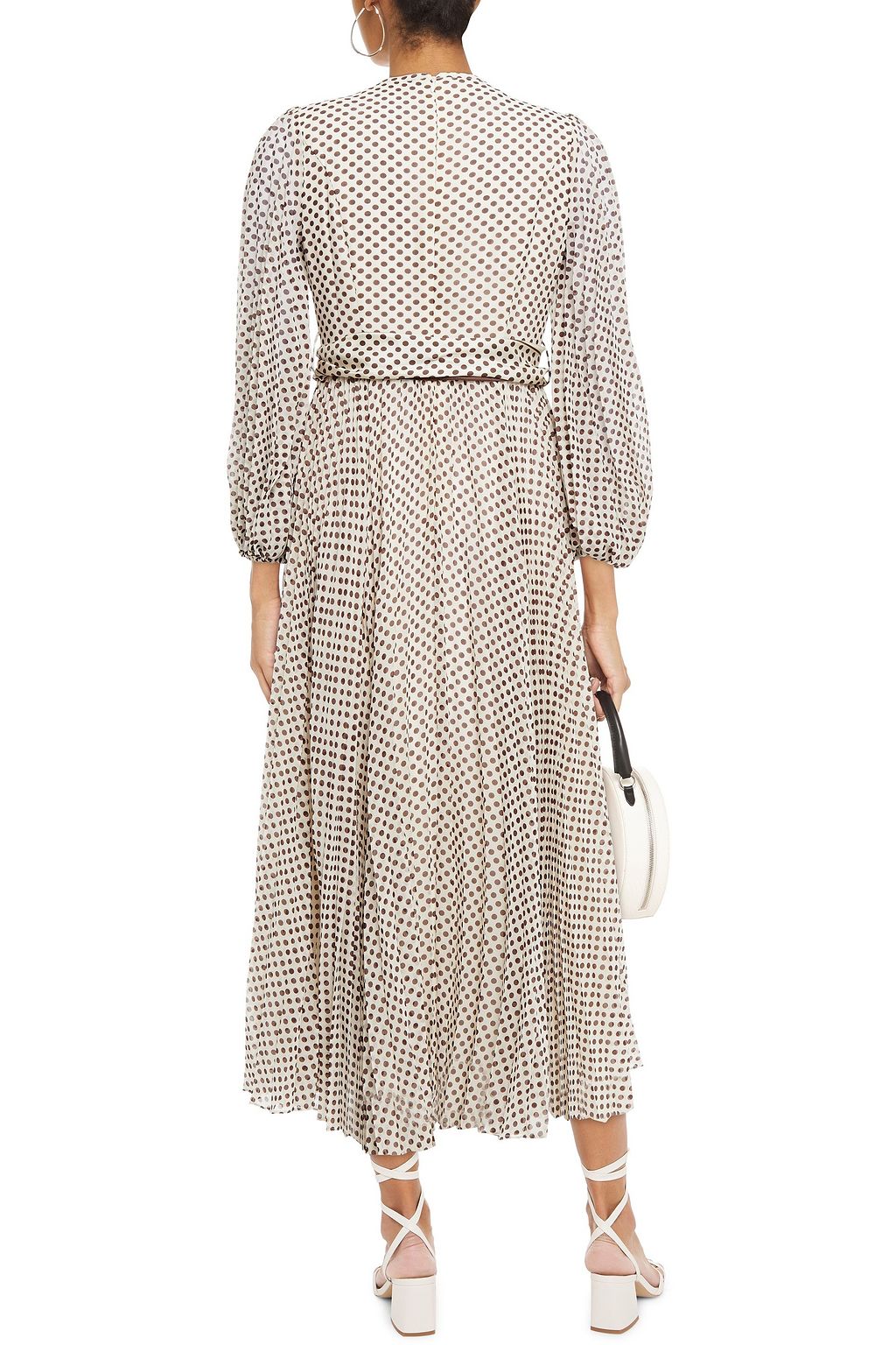 ZIMMERMANN Sunray belted pleated polka-dot crepe midi dress