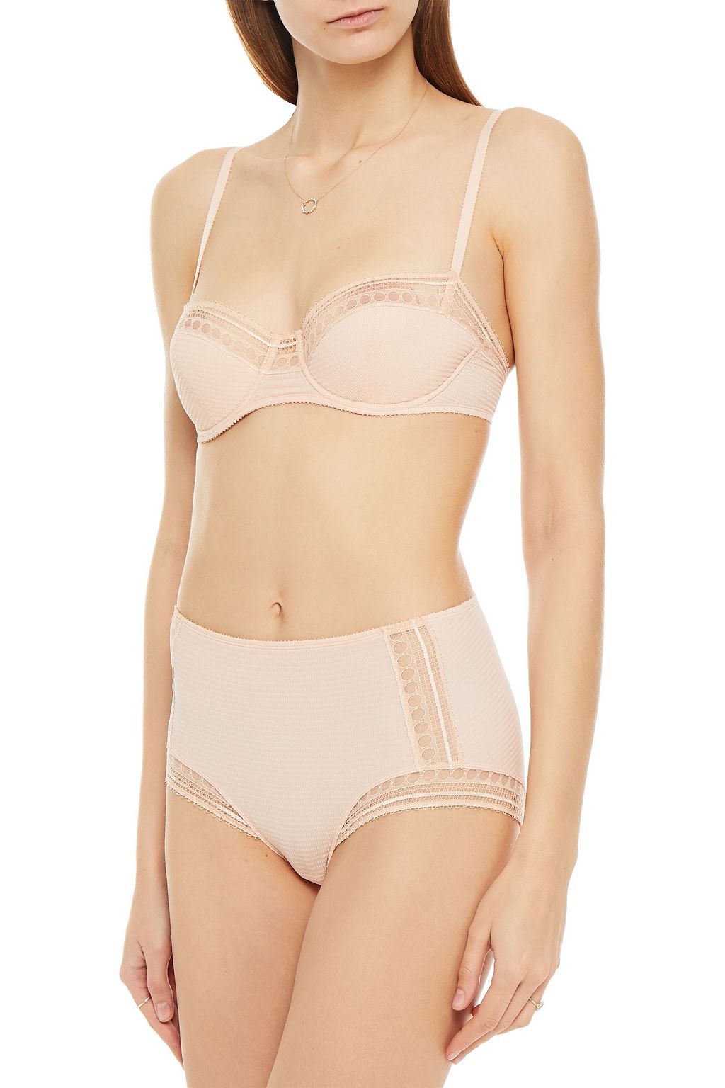 ERES Paroles Oh La La stretch-cloque and Leavers lace demi-cup bra