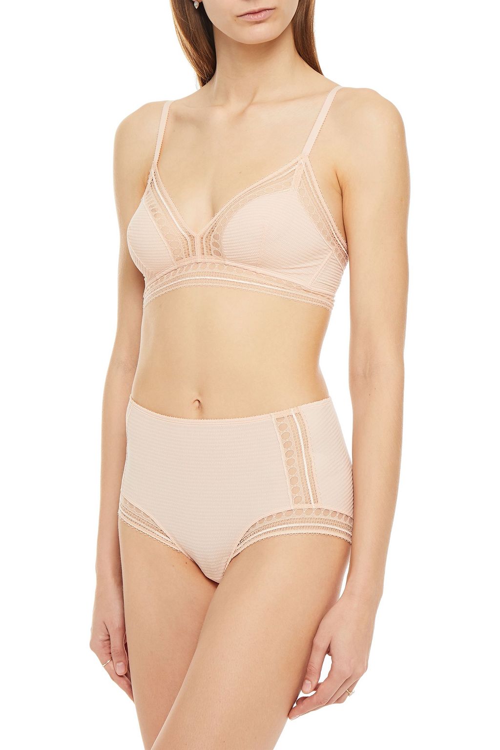 ERES Paroles Bla Bla Bla stretch-cloque and Leavers lace soft-cup bra