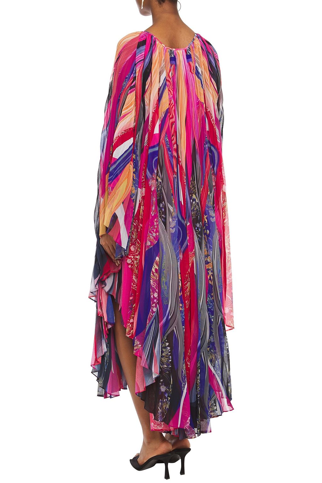 CAMILLA Pleated printed chiffon kaftan