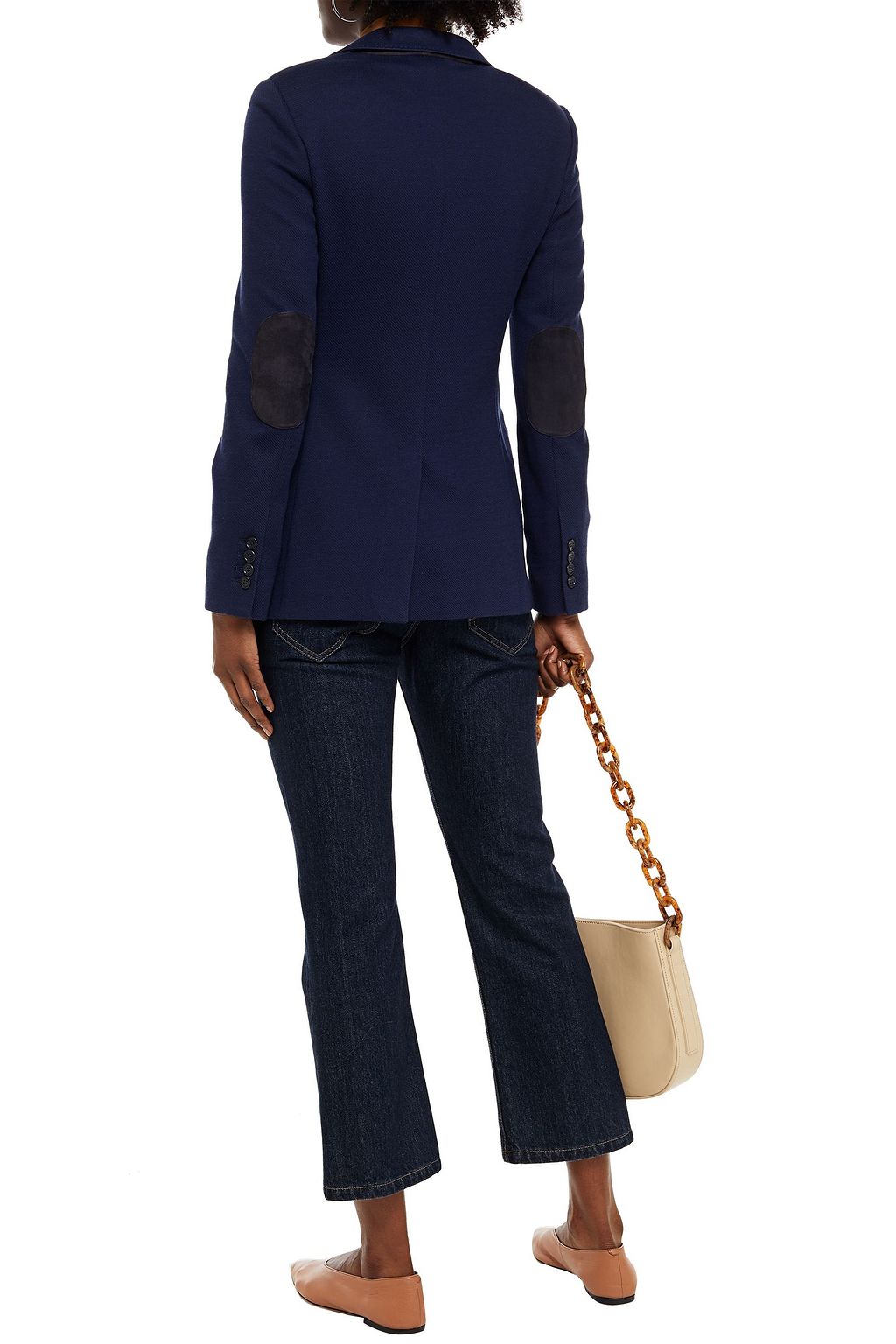 LORO PIANA London Bridge suede-appliquéd cotton-blend jersey blazer