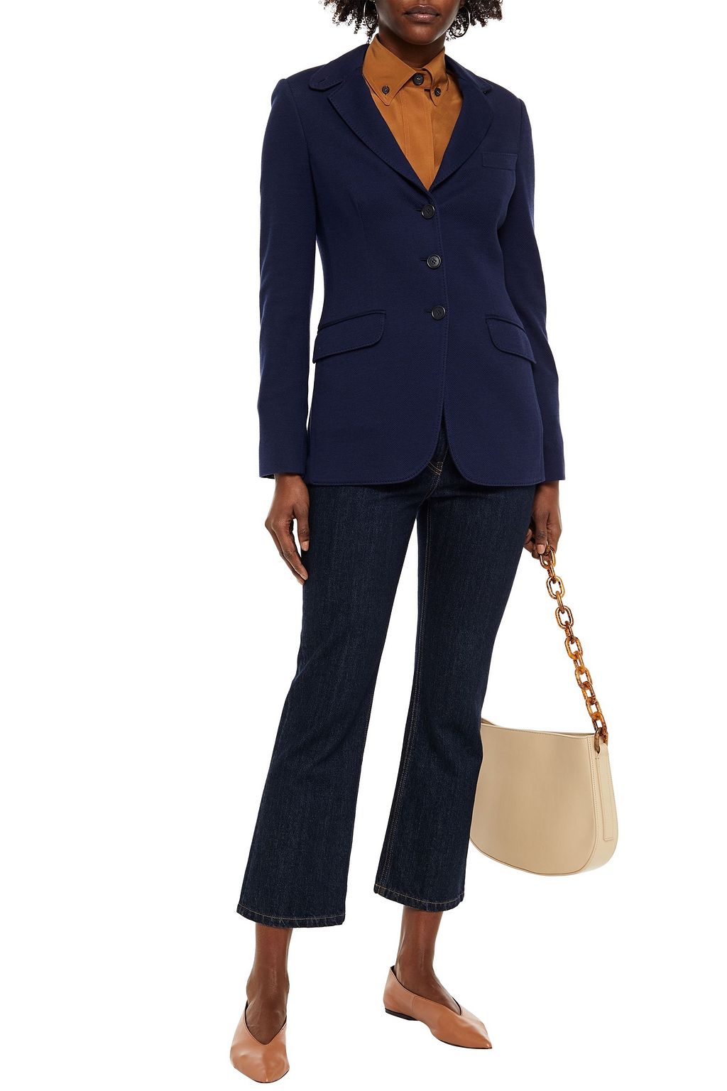 LORO PIANA London Bridge suede-appliquéd cotton-blend jersey blazer