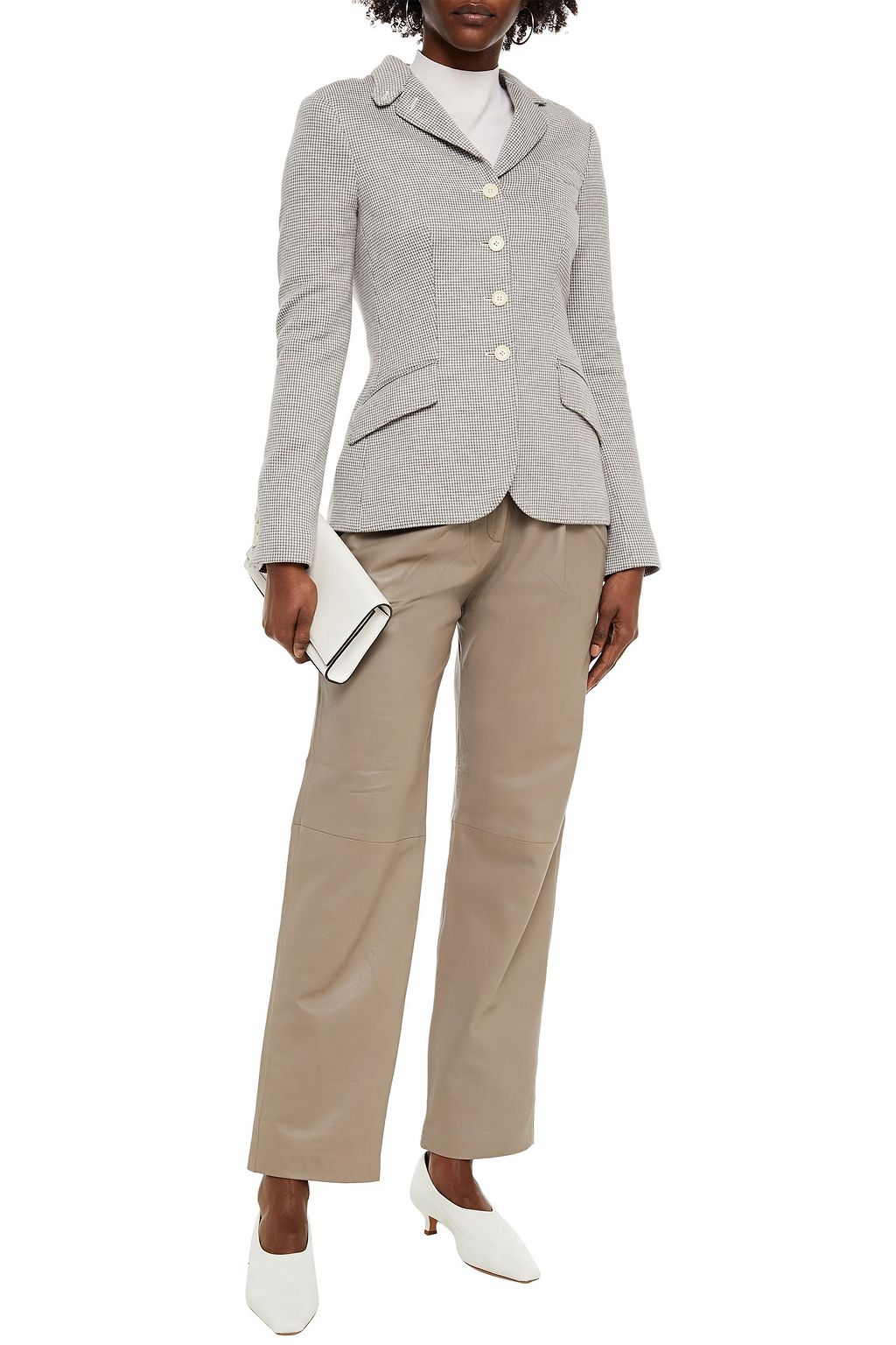 LORO PIANA Northampton houndstooth cotton-blend jersey blazer
