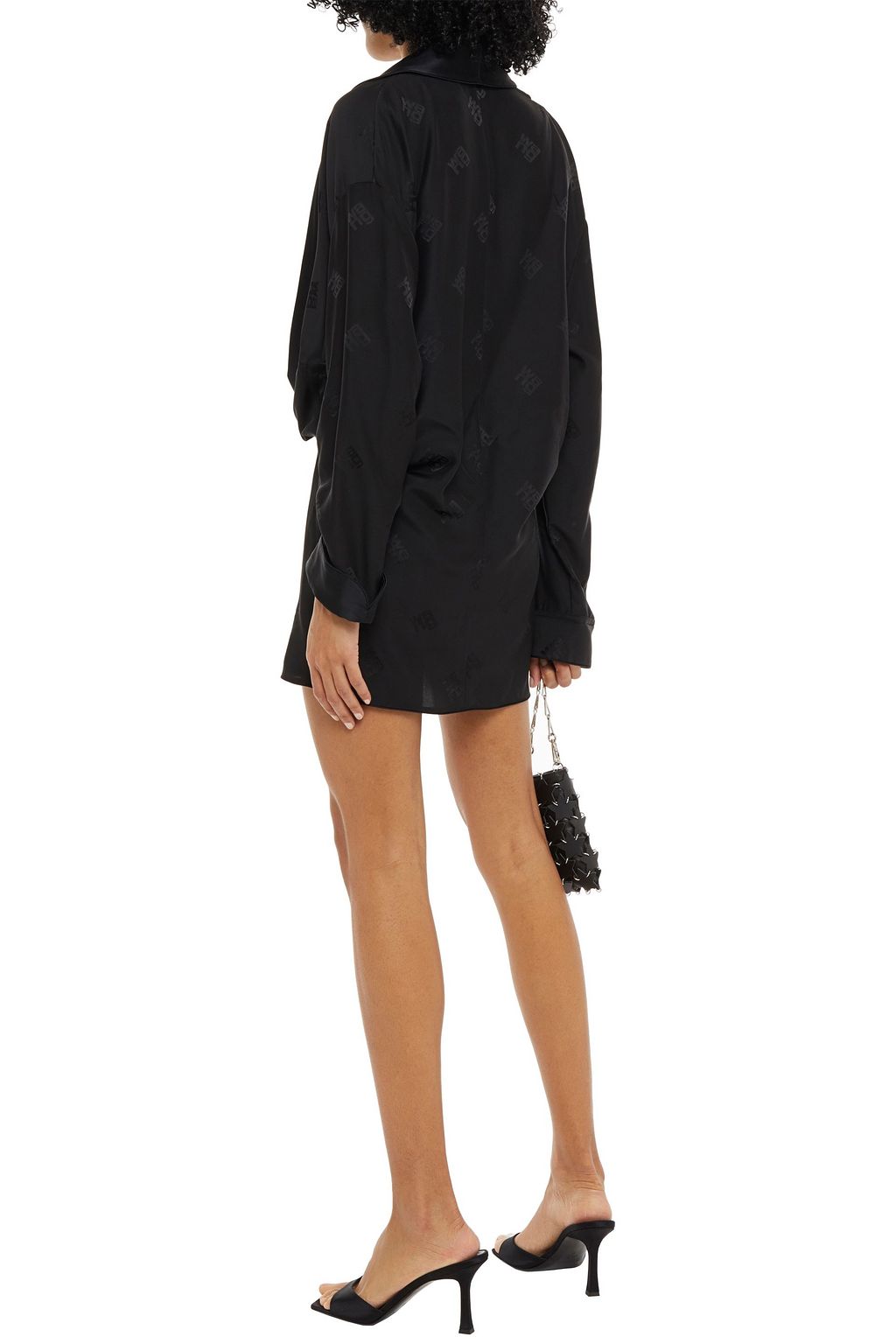 ALEXANDER WANG Twisted draped silk-jacquard playsuit