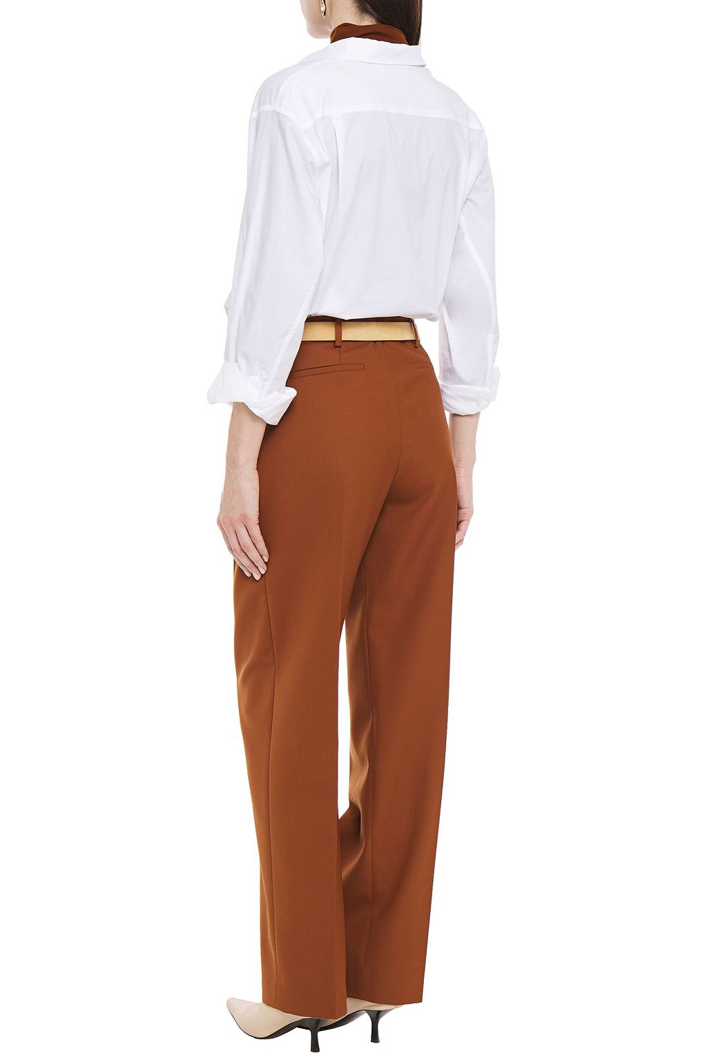 VICTORIA, VICTORIA BECKHAM Pleated woven straight-leg pants