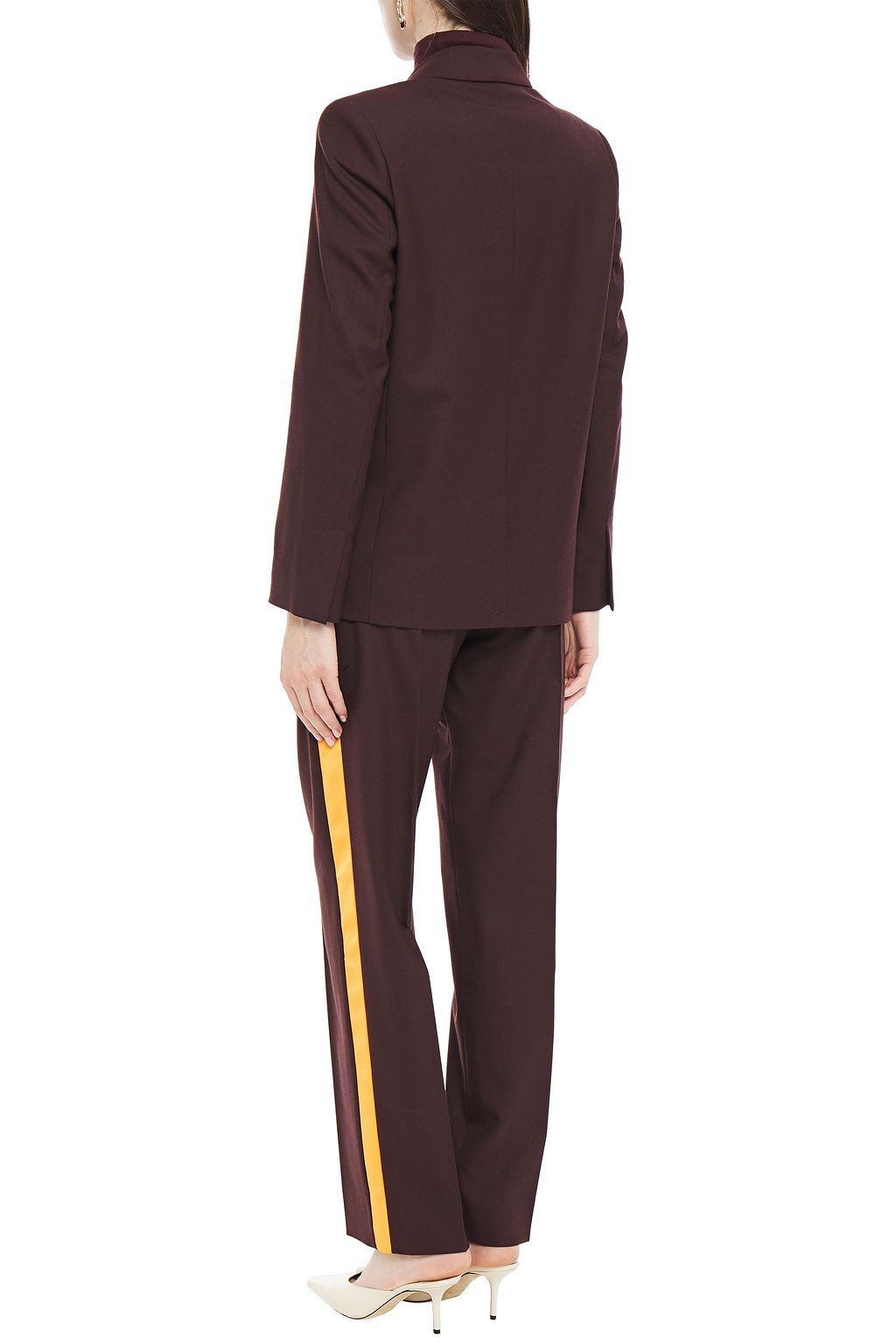 VICTORIA, VICTORIA BECKHAM Striped twill straight-leg pants