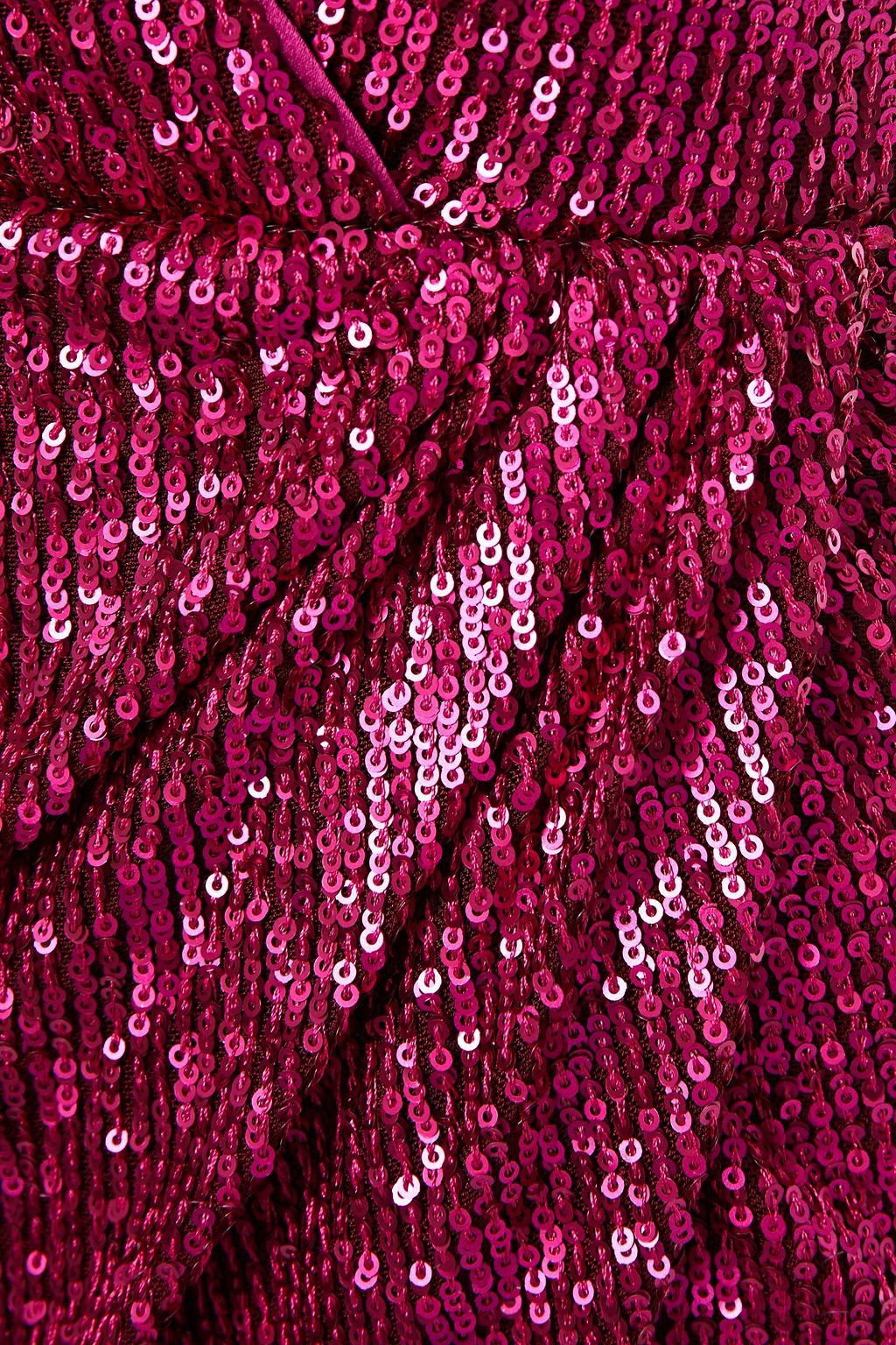 SIMKHAI Wrap-effect sequined stretch-tulle midi slip dress