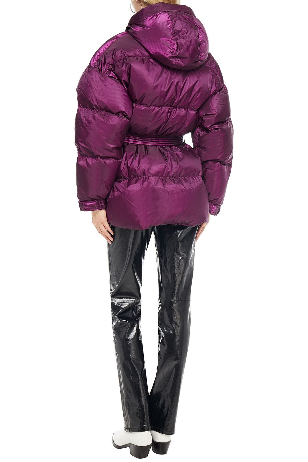 IENKI IENKI Michlin belted quilted faux leather down jacket