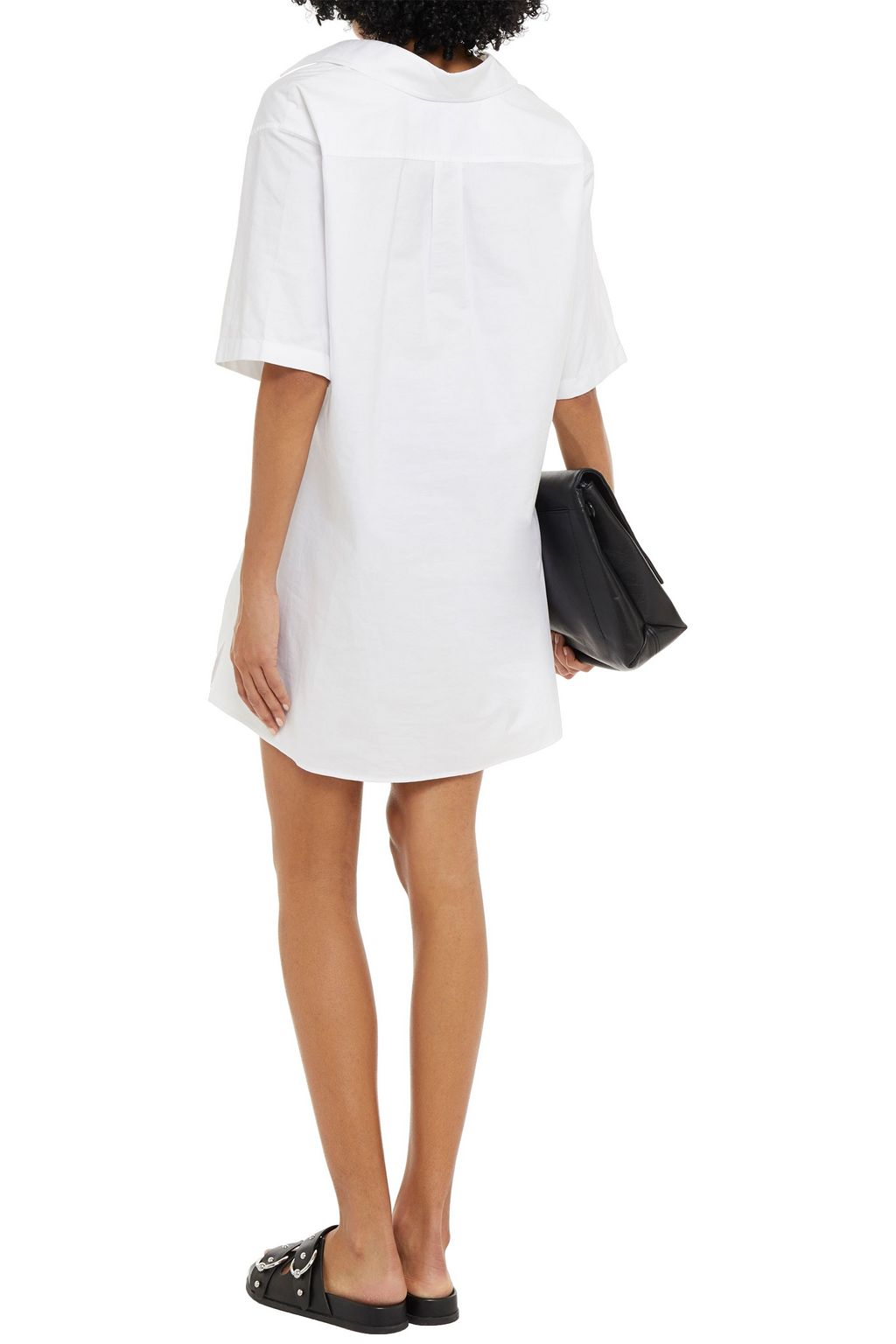 ALEXANDER WANG Chain-trimmed cotton-poplin  mini shirt dress