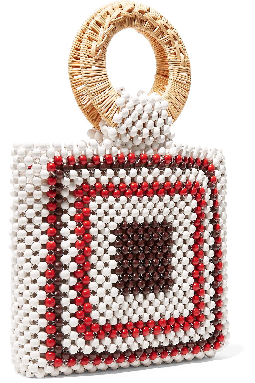 ULLA JOHNSON Keya mini beaded and wicker tote