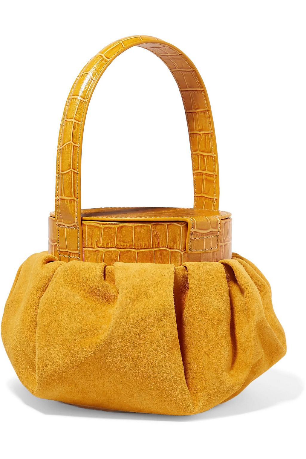 REJINA PYO Agnes suede and croc-effect leather tote