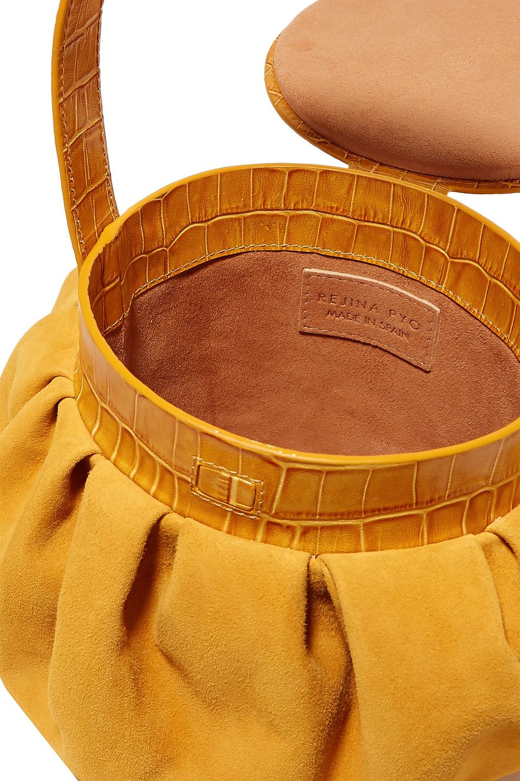 REJINA PYO Agnes suede and croc-effect leather tote