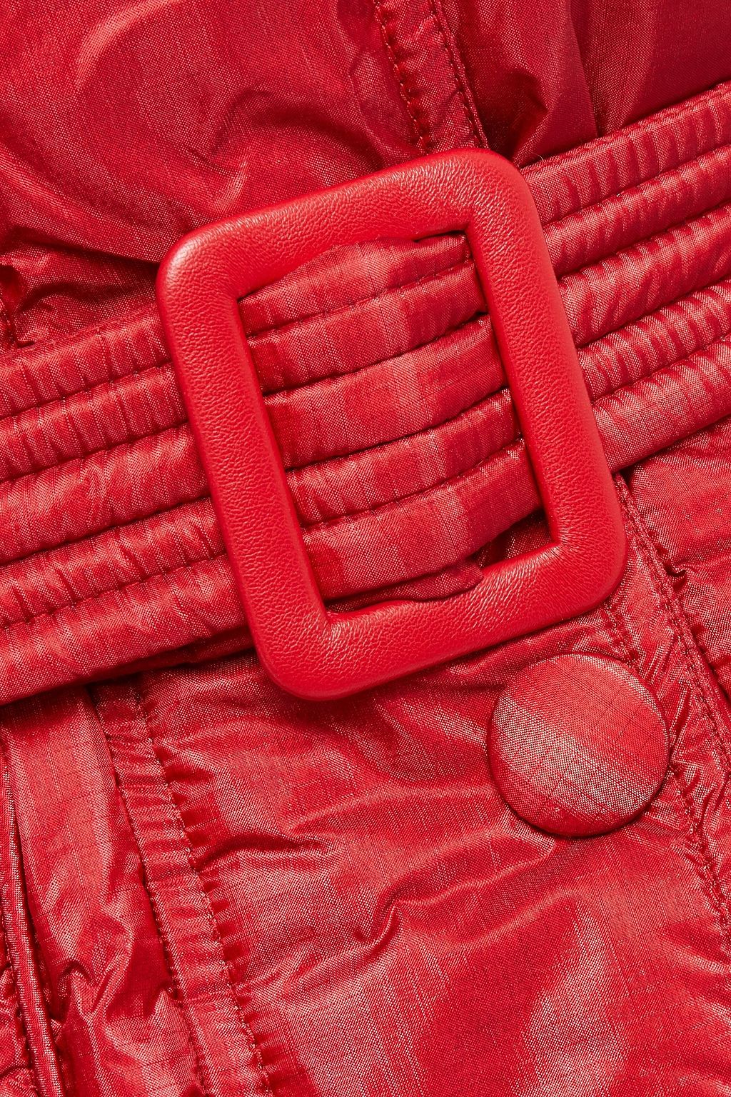 IENKI IENKI Belted metallic quilted shell hooded down vest