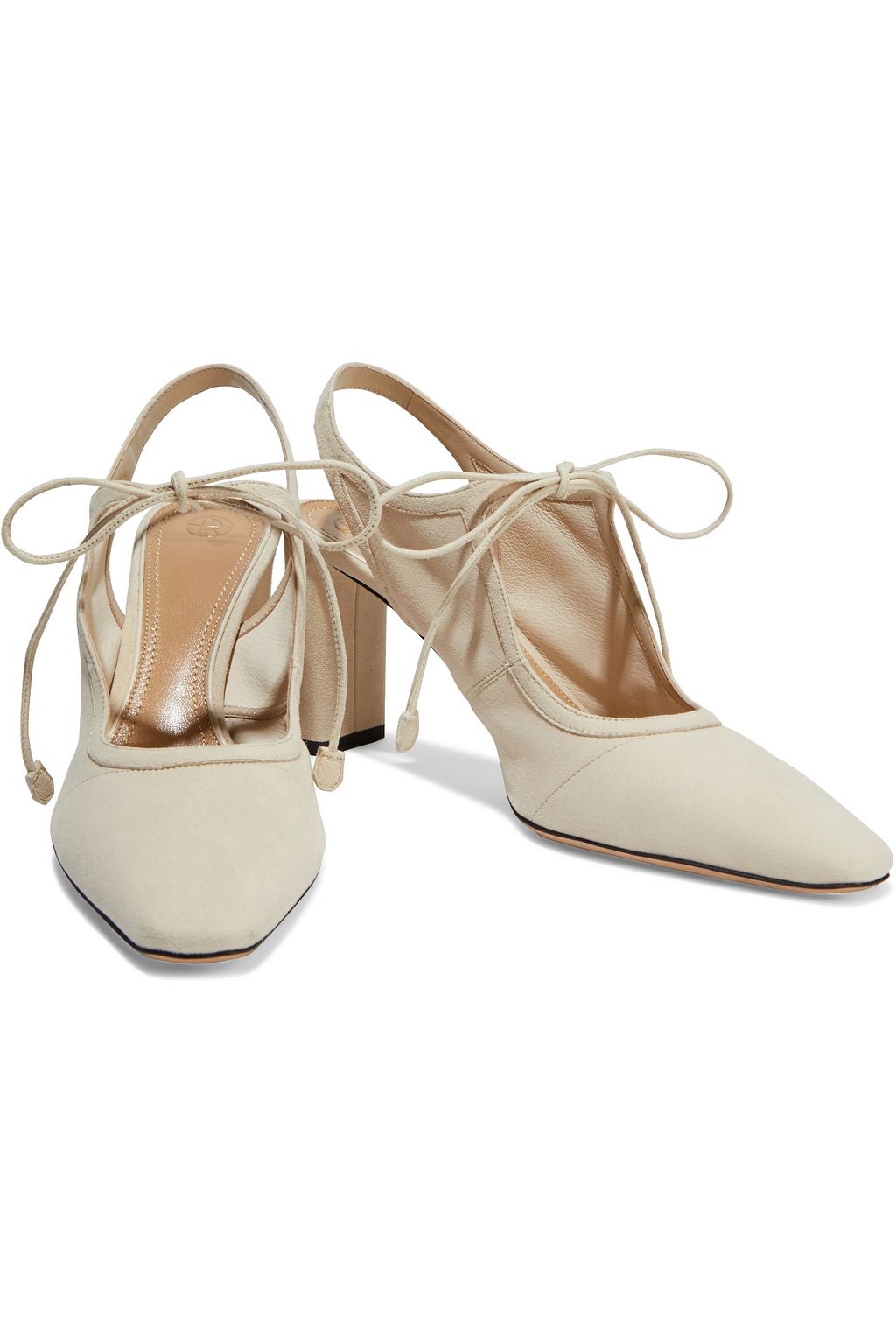 THE ROW Camil cutout suede pumps