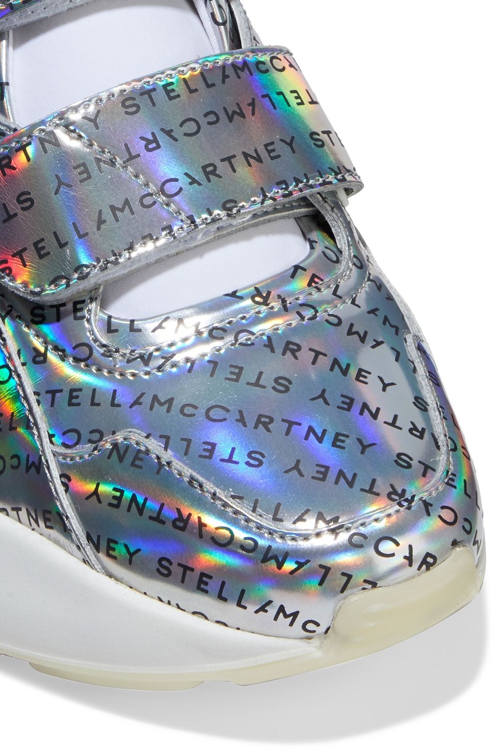 STELLA MCCARTNEY Eclypse logo-print holographic faux leather exaggerated-sole sneakers